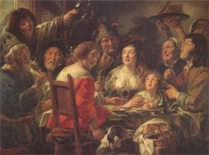 Jacob Jordaens The King Drinks Celebration of the Feast of the Epiphany (mk05) Norge oil painting art